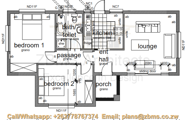 CTG 01 |2 Bedroomed Plan|Zimbabwe Building Materials Suppliers