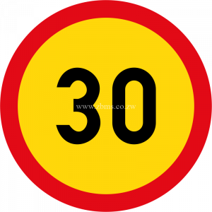 Speed limit of 30 km/hr temporary Zimbabwe sale